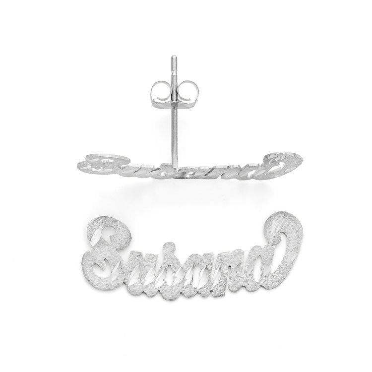 "Susan" Curved Upwards Name Earrings
